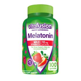 Vitafusion Max Strength Melatonin Gummy Supplements;  Strawberry Flavored;  100 Count