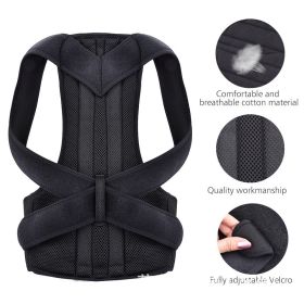 Adjustable Back Shoulder Posture Corrector Belt Clavicle Spine Support Reshape Your Body Upper and Lower Back Pain Relief Brace (Color: BLACK, size: XL)