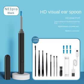 Ear Wax Removal Tool - Spade Ear Cleaner with Ear Camera, 1080P Ear Scope (Color: BLACK)